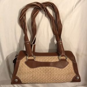 MAXX New York fringe handle handbag woven jute